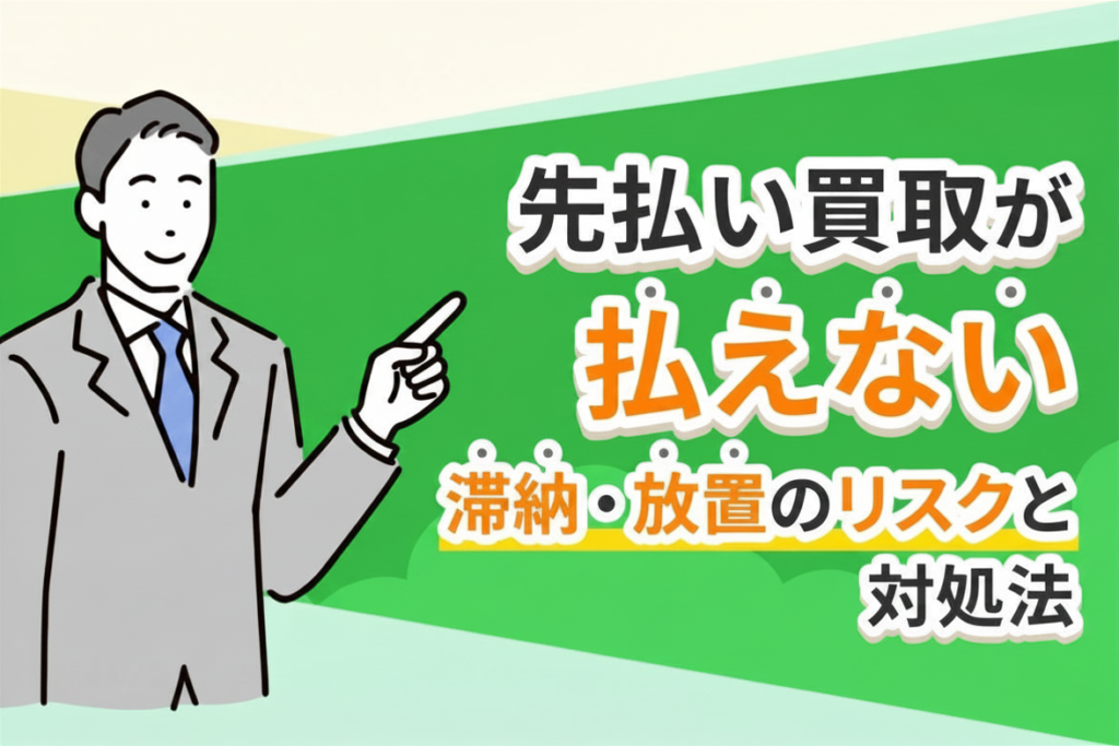 先払い買取が払えないとどうなる？滞納・放置のリスクと対処法