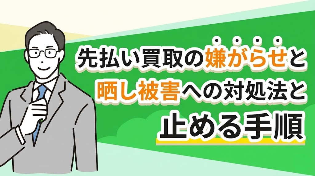 先払い買取の嫌がらせと晒し被害への対処法と止める手順