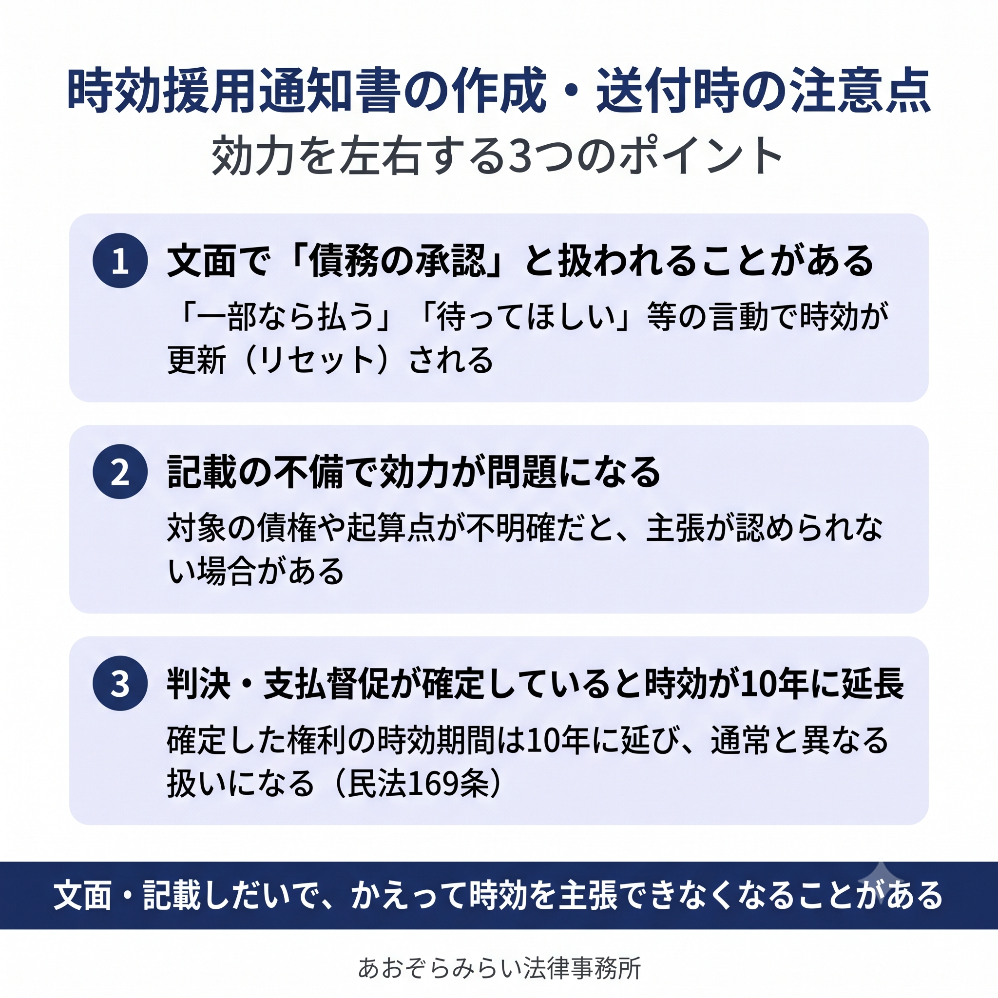 時効援用通知書の作成・送付時の注意点